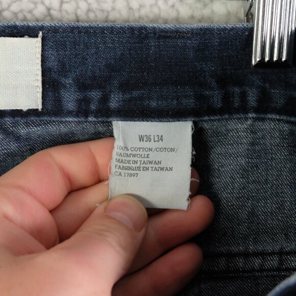 Vintage Gap Jeans Womens 36 Blue Utility Dark Wash Baggy Y2K Denim Heavyweight - Picture 10 of 14